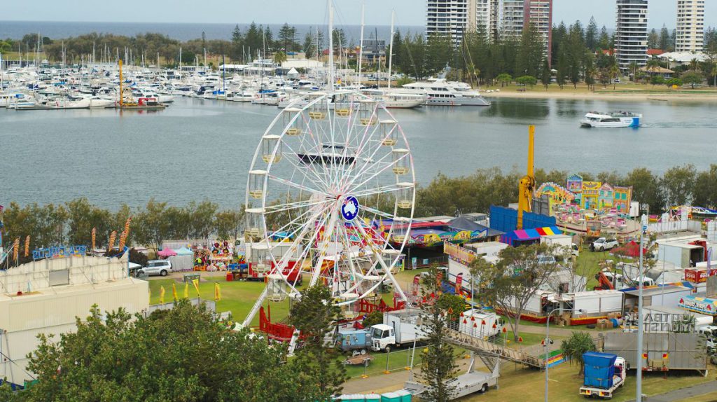 Aerial view of our mobile Ferris Wheel